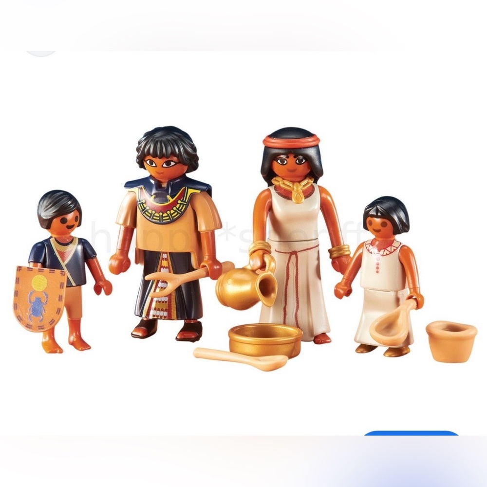 Play Mobil History #6492 Egyptian Family of 4 Adventure Utensils Dagger Shield